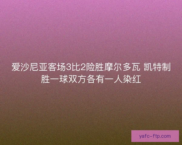爱沙尼亚客场3比2险胜摩尔多瓦 凯特制胜一球双方各有一人染红