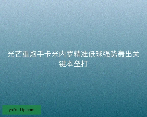 光芒重炮手卡米内罗精准低球强势轰出关键本垒打